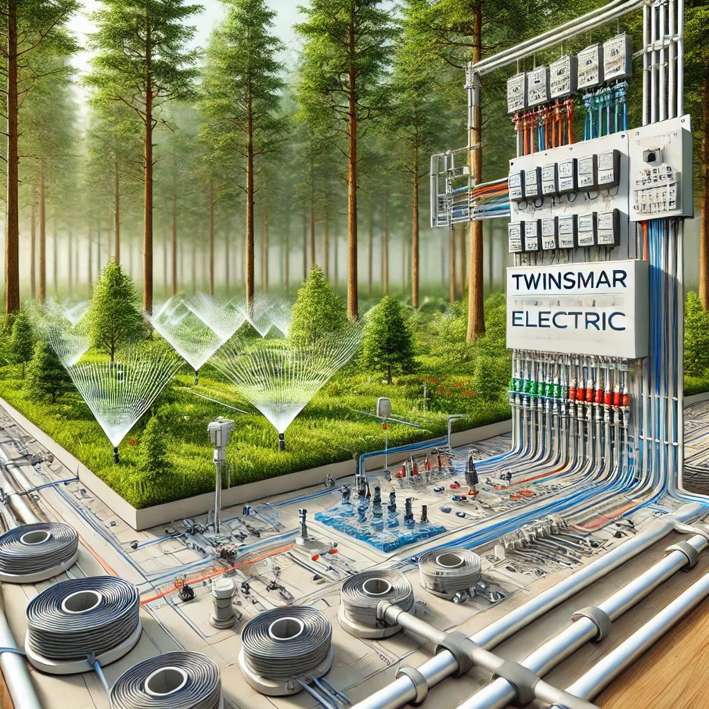 Sistem automat de irigare și branșament electric